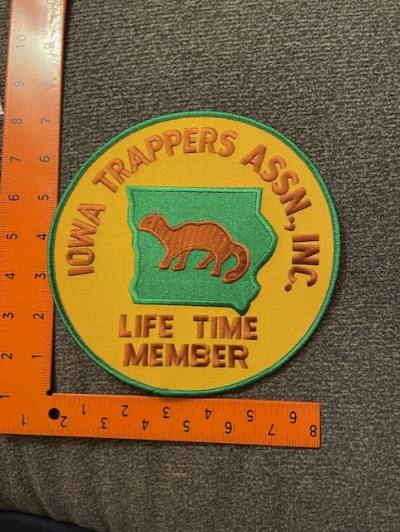 Iowa Life Time Member Patch - 8 Inch (each)