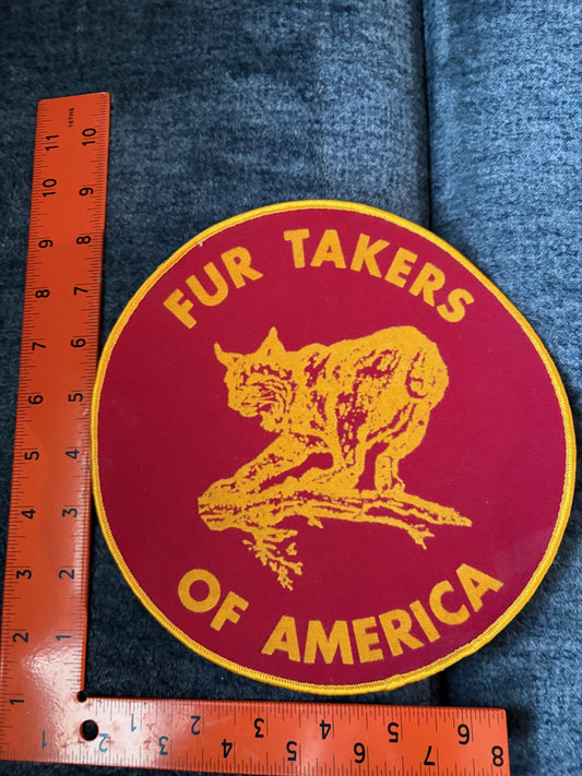 Fur Takers of America - 8-inch Red with yellow/gold lettering (each)