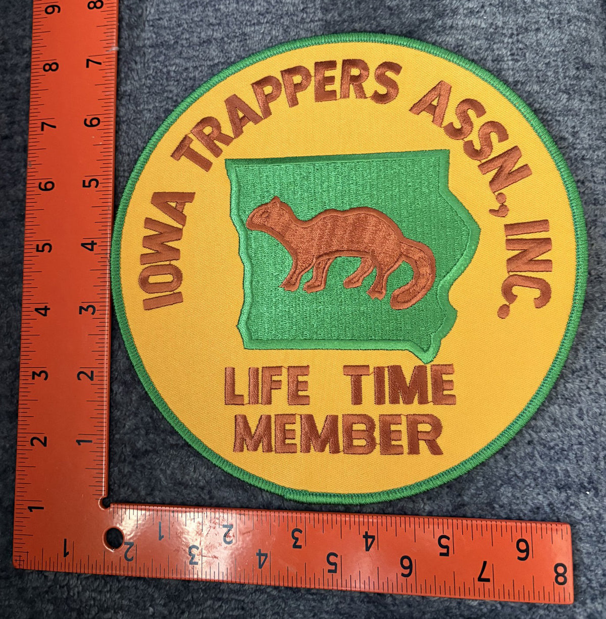 Iowa Life Time Member Patch - 7 inch (each)